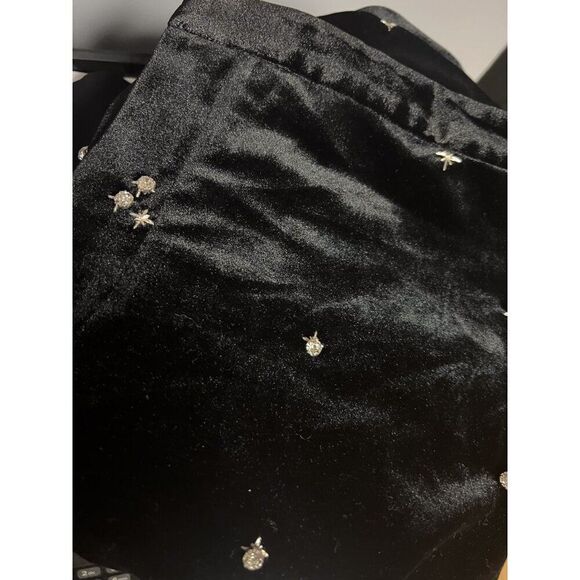 NWT Le Superbe Bianca Embellished Velvet Flare Pants Black Studded Size 6 - Picture 11 of 11
